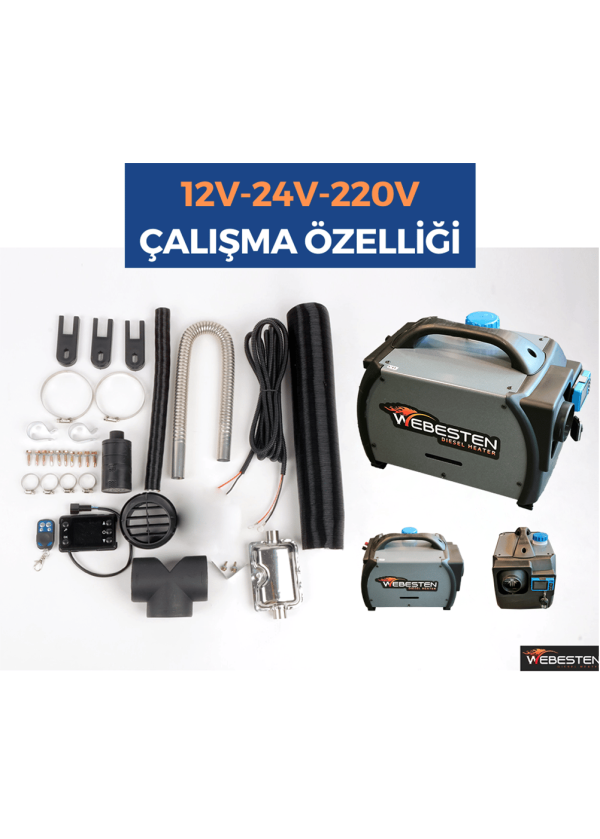 Webesten 5Kw Çanta Tipi Dizel Isıtıcı 12V-24V-220V